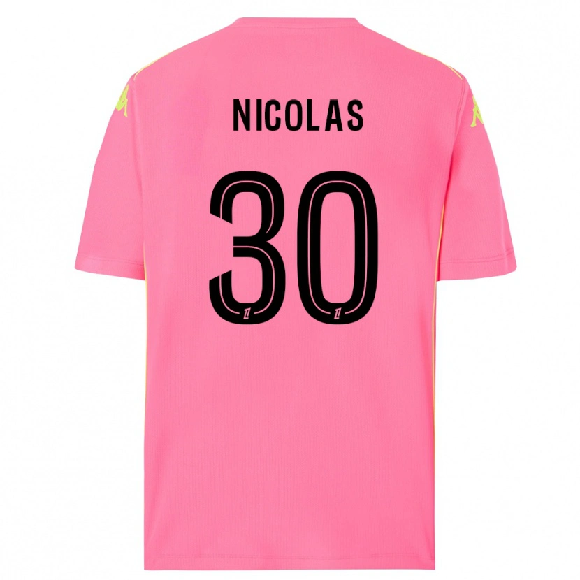 Danxen Enfant Lina-Lou Nicolas #30 Maillot de Gardien Rose Fluo Noir 2025/26 T-shirt