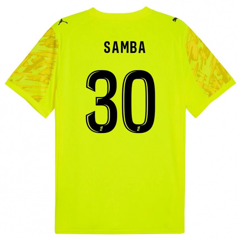 Danxen Enfant Brice Samba #30 Maillot de Gardien Vert Fluo Jaune 2025/26 T-shirt