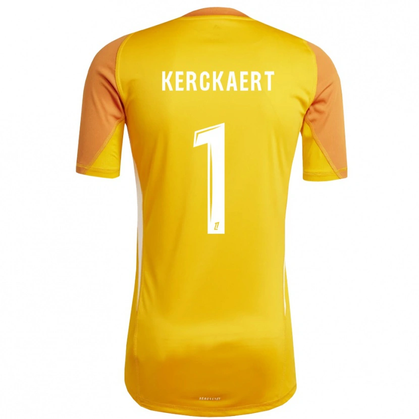 Danxen Enfant Gabriel Kerckaert #1 Maillot de Gardien Orange Blanc 2025/26 T-shirt