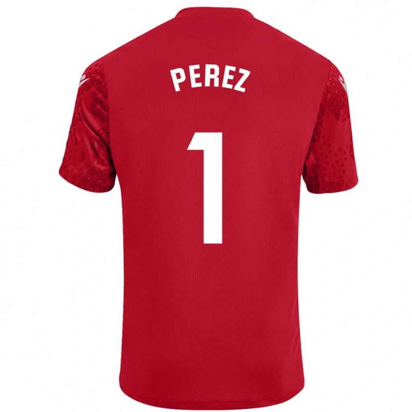 Danxen Enfant Fer Pérez #1 Maillot de Gardien Rouge Blanc 2025/26 T-shirt
