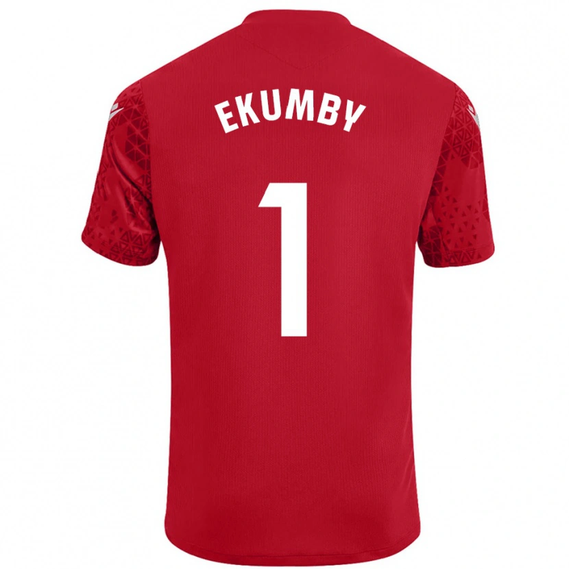 Danxen Enfant Ekumby #1 Maillot de Gardien Rouge Blanc 2025/26 T-shirt