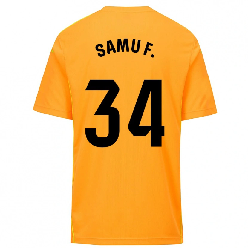 Danxen Enfant Samu Fernández #34 Maillot de Gardien Orange Noir 2025/26 T-shirt