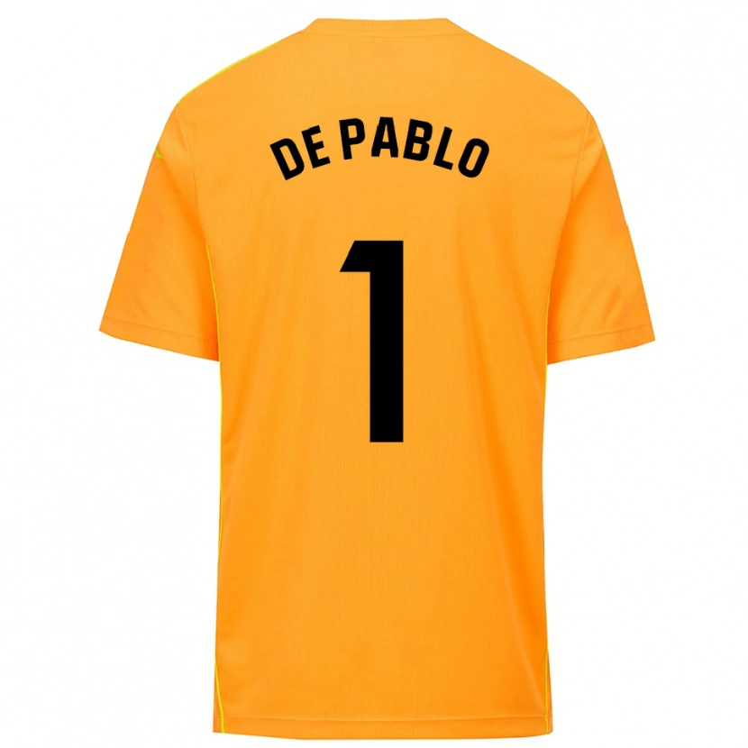 Danxen Enfant Álvaro de Pablo #1 Maillot de Gardien Orange Noir 2025/26 T-shirt