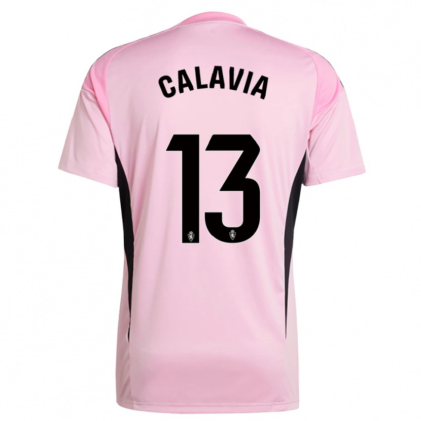 Danxen Enfant Carlos Calavia #13 Maillot de Gardien Rose Clair Noir 2025/26 T-shirt