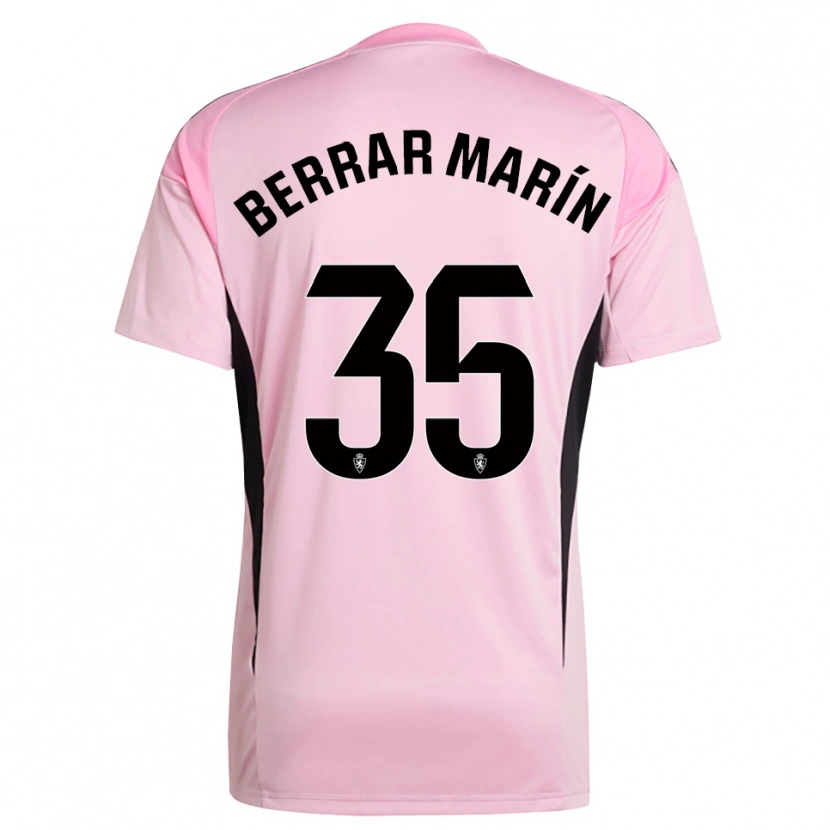 Danxen Enfant Sergio Berrar #35 Maillot de Gardien Rose Clair Noir 2025/26 T-shirt