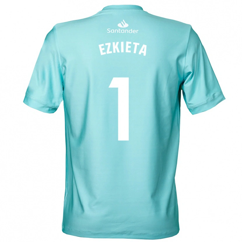 Danxen Enfant Jokin Ezkieta #1 Maillot de Gardien Cyan Clair Blanc 2025/26 T-shirt