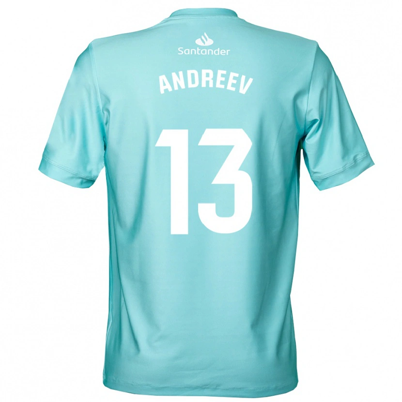 Danxen Enfant Plamen Andreev #13 Maillot de Gardien Cyan Clair Blanc 2025/26 T-shirt