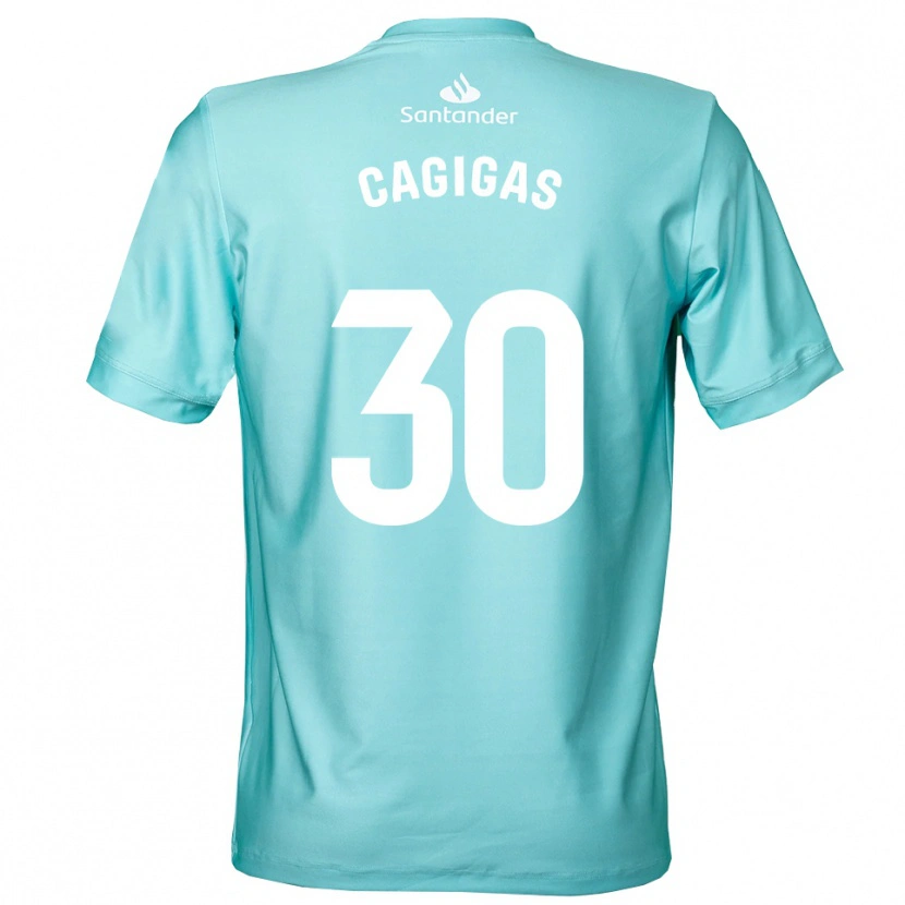 Danxen Enfant Iván Cagigas #30 Maillot de Gardien Cyan Clair Blanc 2025/26 T-shirt
