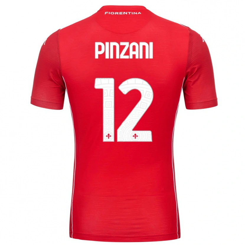 Danxen Enfant Lorenzo Pinzani #12 Maillot de Gardien Rouge Blanc 2025/26 T-shirt
