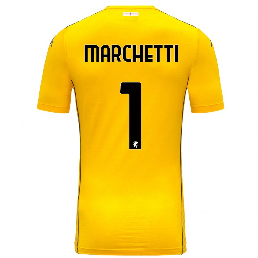 Danxen Enfant Lisa Marchetti #1 Maillot de Gardien Jaune Foncé Noir 2025/26 T-shirt