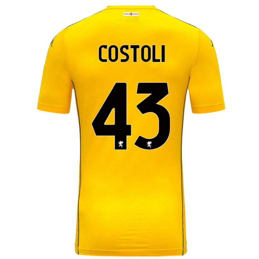 Danxen Enfant Lorenzo Costoli #43 Maillot de Gardien Jaune Foncé Noir 2025/26 T-shirt