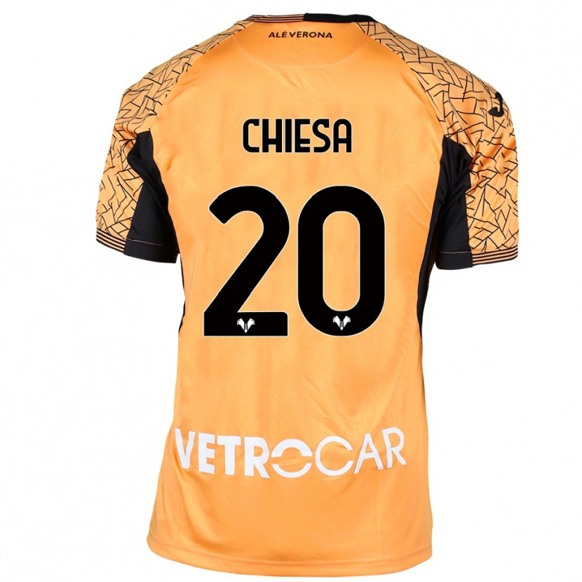 Danxen Enfant Mattia Chiesa #20 Maillot de Gardien Orange Noir Blanc 2025/26 T-shirt