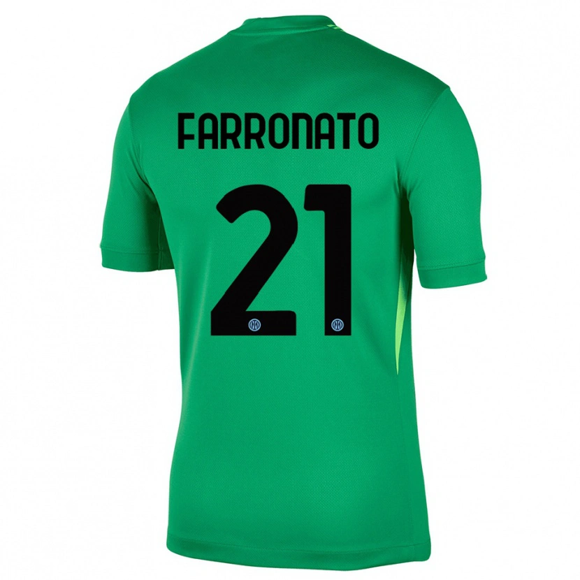Danxen Enfant Matteo Farronato #21 Maillot de Gardien Vert Clair Noir 2025/26 T-shirt