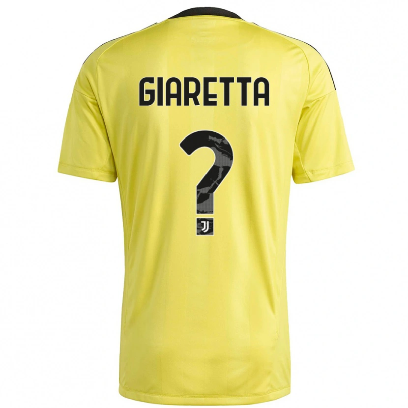 Danxen Enfant Emanuele Giaretta #0 Maillot de Gardien Blanc Jaune 2025/26 T-shirt