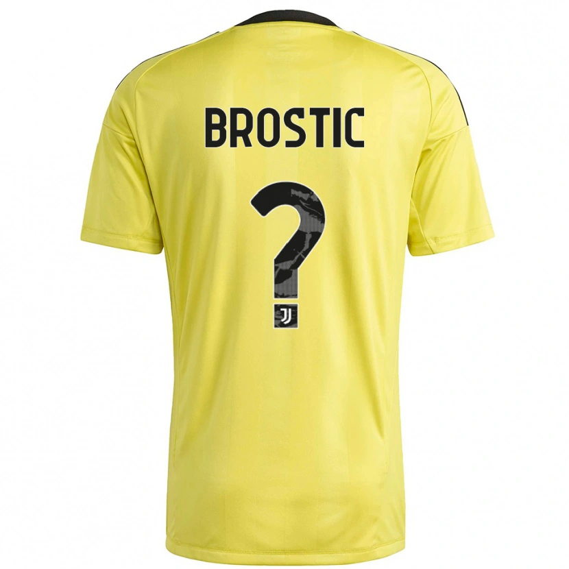 Danxen Enfant Gabriel Brostic #0 Maillot de Gardien Blanc Jaune 2025/26 T-shirt