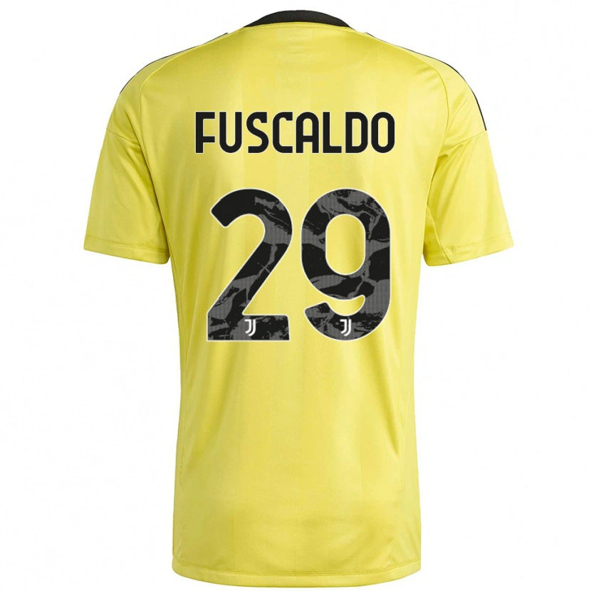Danxen Enfant Matteo Fuscaldo #29 Maillot de Gardien Blanc Jaune 2025/26 T-shirt