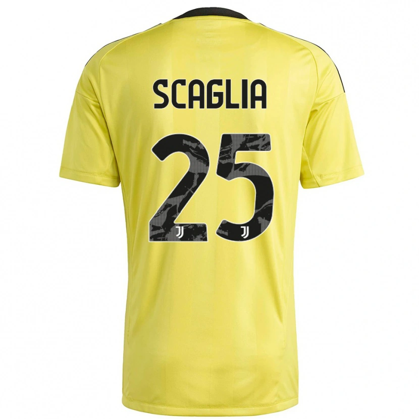 Danxen Enfant Simone Scaglia #25 Maillot de Gardien Blanc Jaune 2025/26 T-shirt