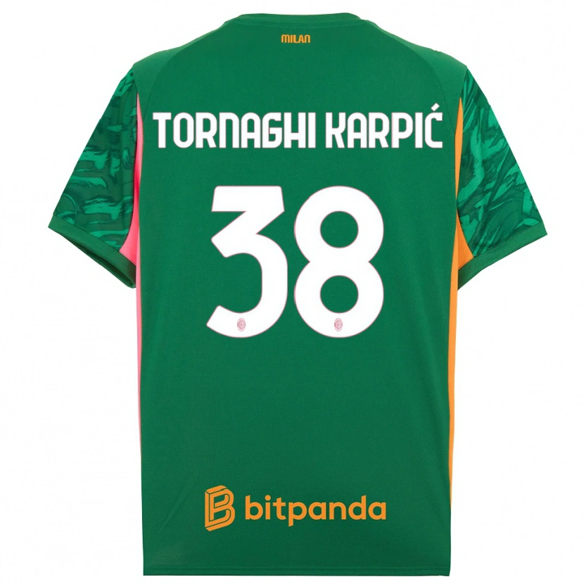 Danxen Enfant Lavinia Tornaghi Karpić #38 Maillot de Gardien Vert Orange Rose 2025/26 T-shirt