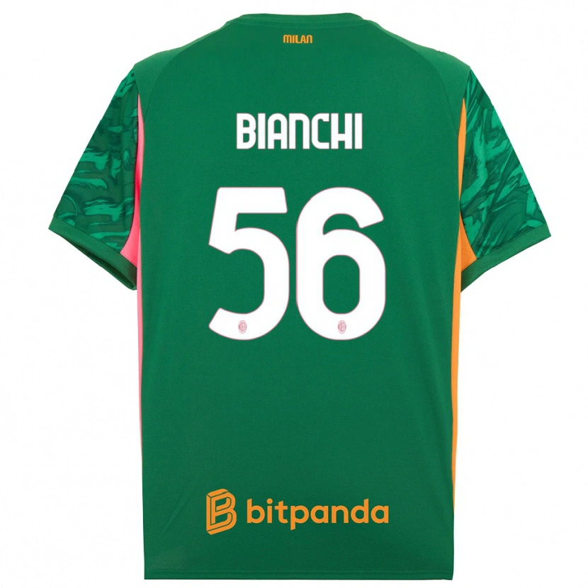 Danxen Enfant Alessandro Bianchi #56 Maillot de Gardien Vert Orange Rose 2025/26 T-shirt