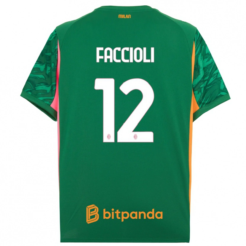 Danxen Enfant Pietro Faccioli #12 Maillot de Gardien Vert Orange Rose 2025/26 T-shirt