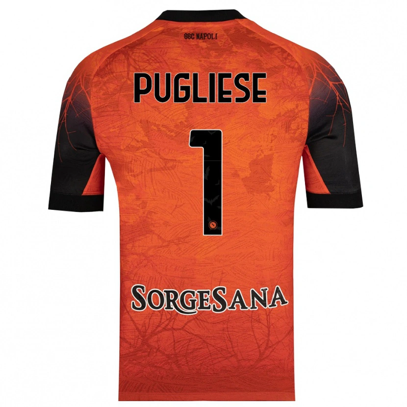 Danxen Enfant Claudio Pugliese #1 Maillot de Gardien Orange Rouge Noir 2025/26 T-shirt