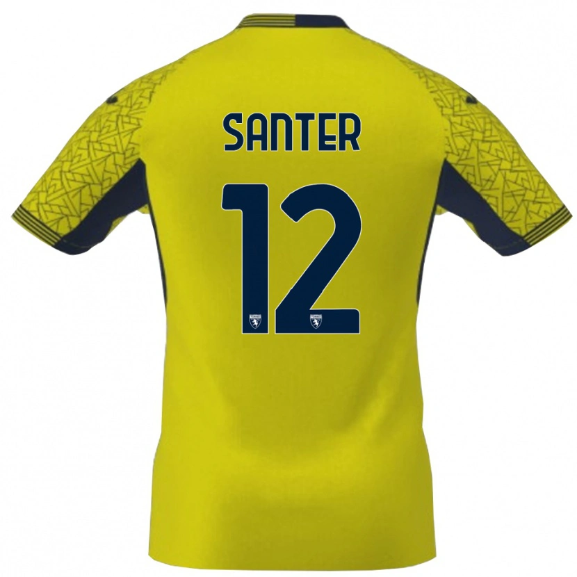Danxen Enfant Leonardo Santer #12 Maillot de Gardien Jaune Noir 2025/26 T-shirt