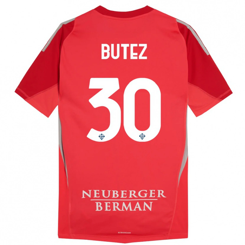 Danxen Enfant Jean Butez #30 Maillot de Gardien Gris Rouge 2025/26 T-shirt