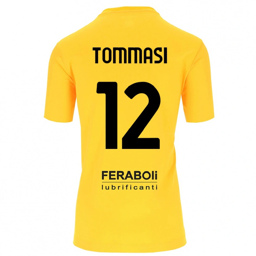 Danxen Enfant Francesco Tommasi #12 Maillot de Gardien Jaune Noir 2025/26 T-shirt