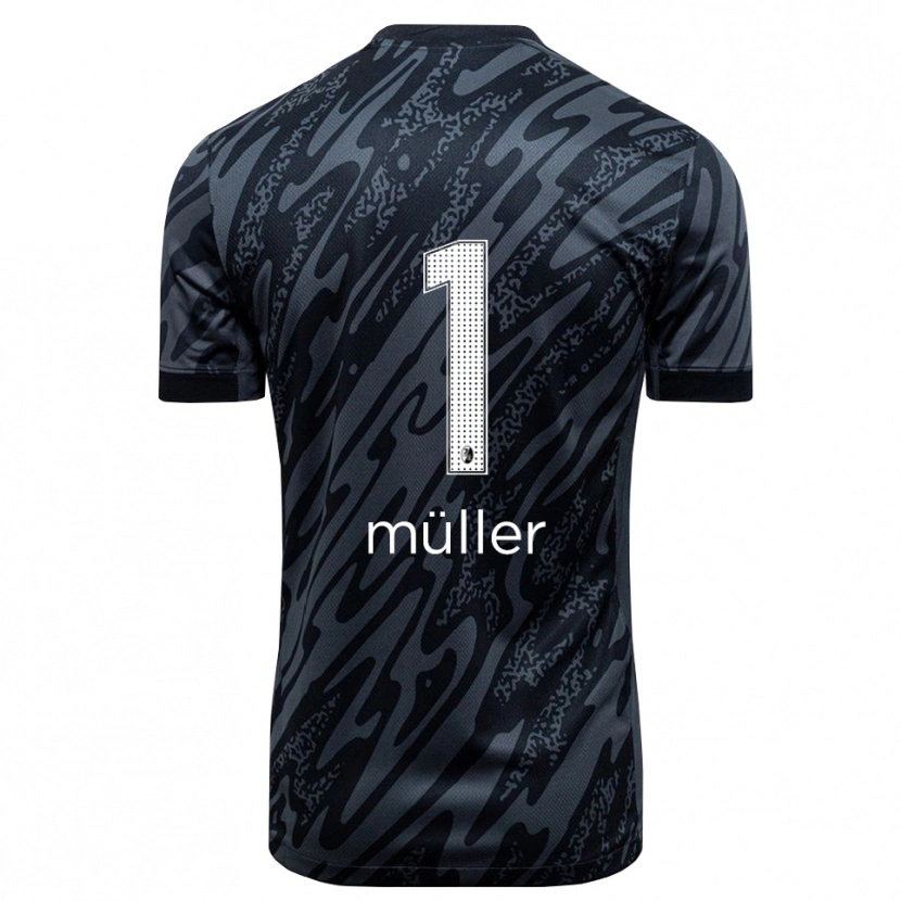 Danxen Enfant Philipp Müller #1 Maillot de Gardien Noir Blanc 2025/26 T-shirt