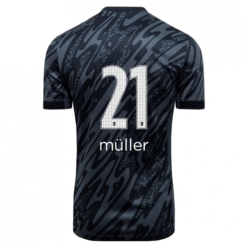Danxen Enfant Florian Müller #21 Maillot de Gardien Noir Blanc 2025/26 T-shirt