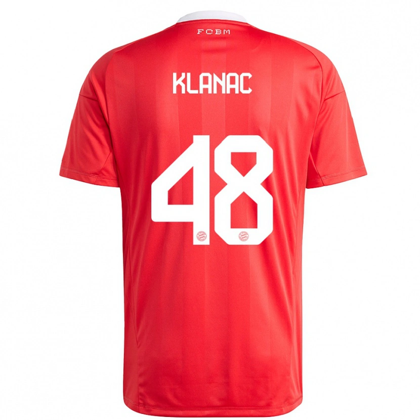 Danxen Enfant Leon Klanac #48 Maillot de Gardien Rouge Blanc 2025/26 T-shirt