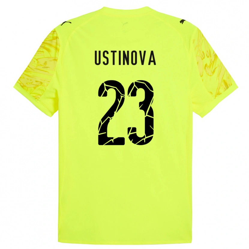 Danxen Enfant Liudmyla Ustinova #23 Maillot de Gardien Vert Jaune 2025/26 T-shirt