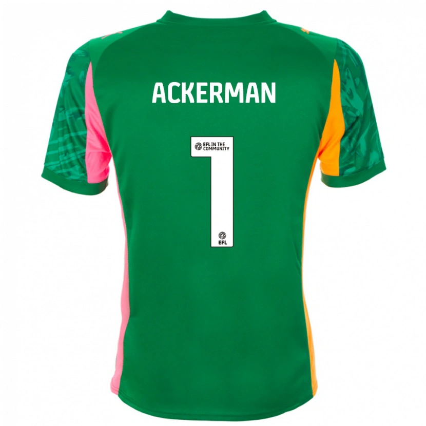 Danxen Homme Emily Ackerman #1 Maillot de Gardien Orange Vert 2025/26 T-shirt