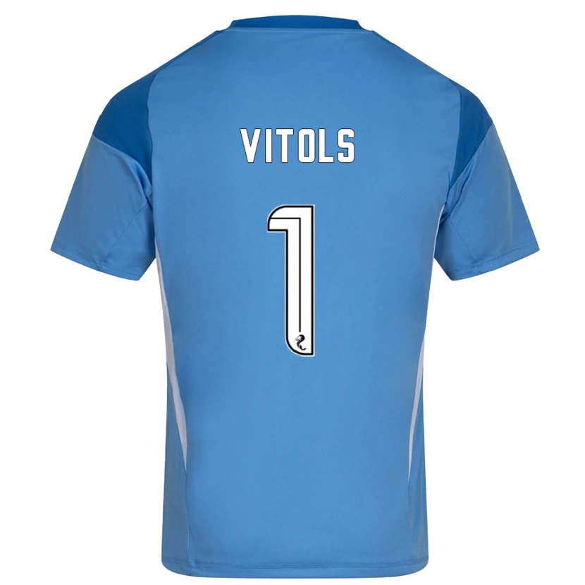 Danxen Homme Rodrigo Vitols #1 Maillot de Gardien Blanc Bleu 2025/26 T-shirt