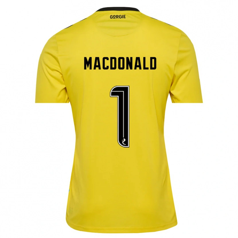 Danxen Homme Jamie MacDonald #1 Maillot de Gardien Noir Rouge Jaune 2025/26 T-shirt