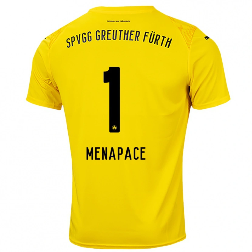 Danxen Homme Theo Menapace #1 Maillot de Gardien Jaune Noir 2025/26 T-shirt