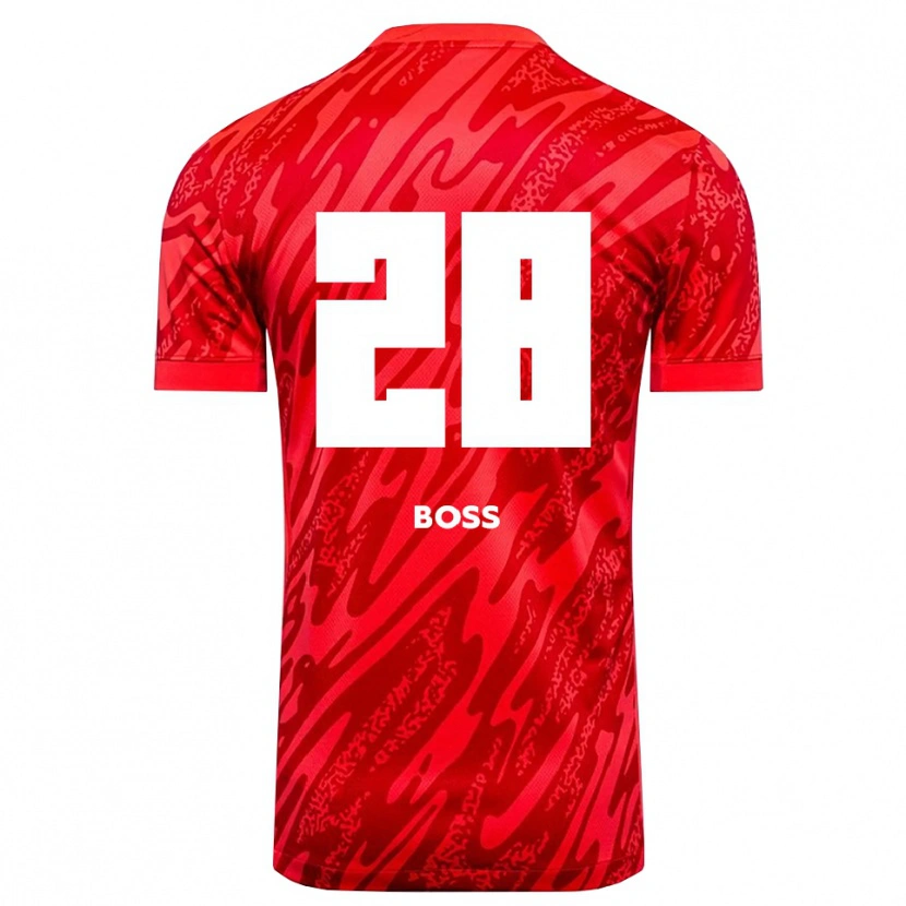 Danxen Homme Tim Boss #28 Maillot de Gardien Rouge Blanc 2025/26 T-shirt