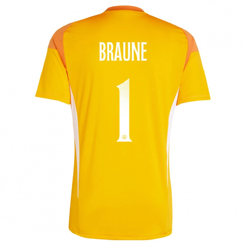 Danxen Homme Maximilian Braune #1 Maillot de Gardien Orange Blanc 2025/26 T-shirt