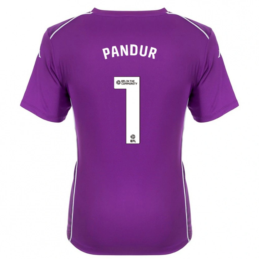 Danxen Homme Ivor Pandur #1 Maillot de Gardien Blanc Violet 2025/26 T-shirt