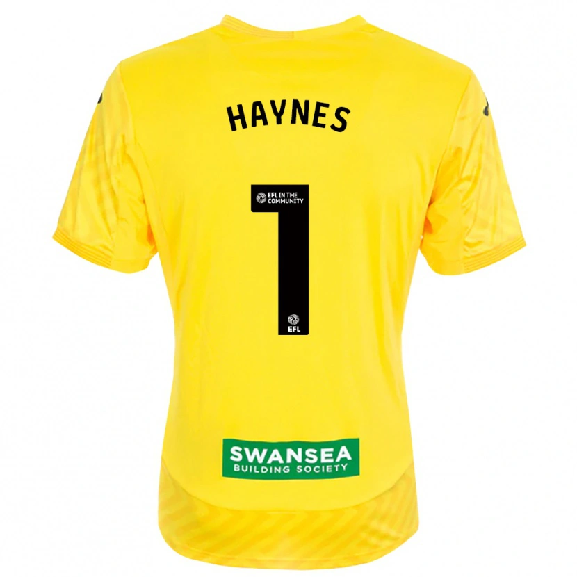 Danxen Homme Charlie Haynes #1 Maillot de Gardien Noir Jaune 2025/26 T-shirt