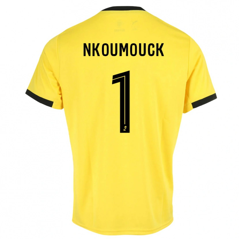 Danxen Homme Marc-Anthony Nkoumouck #1 Maillot de Gardien Noir Jaune 2025/26 T-shirt