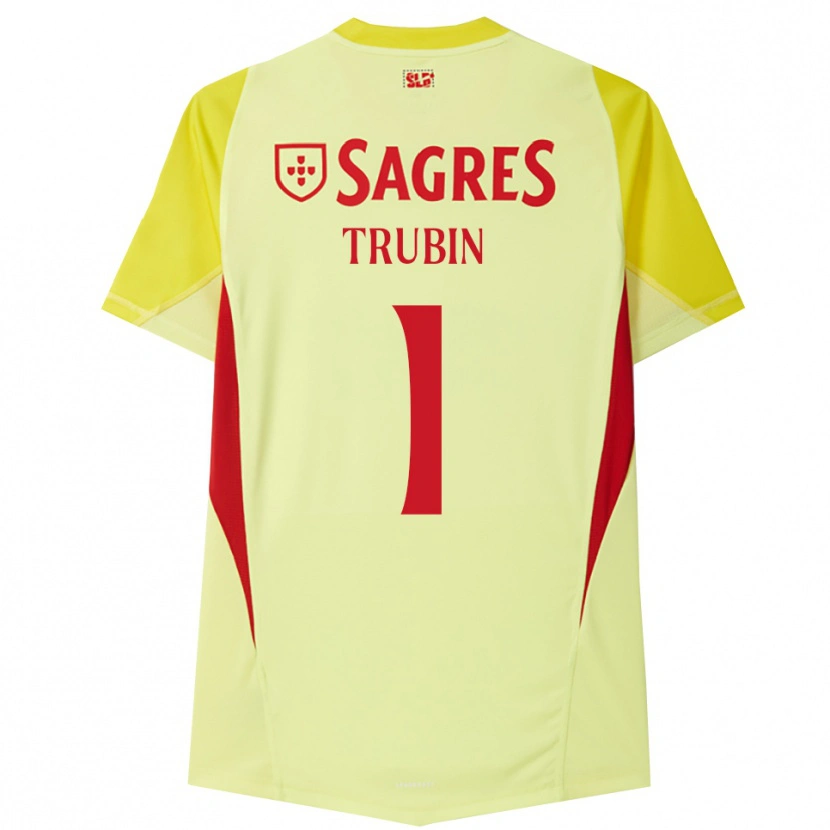 Danxen Homme Anatoliy Trubin #1 Maillot de Gardien Jaune Rouge 2025/26 T-shirt