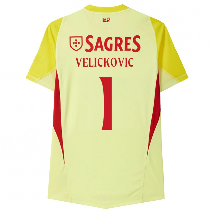 Danxen Homme Luka Veličković #1 Maillot de Gardien Jaune Rouge 2025/26 T-shirt