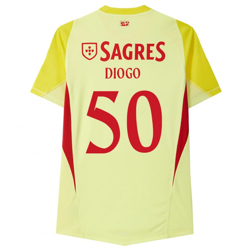Danxen Homme Diogo Ferreira #50 Maillot de Gardien Jaune Rouge 2025/26 T-shirt