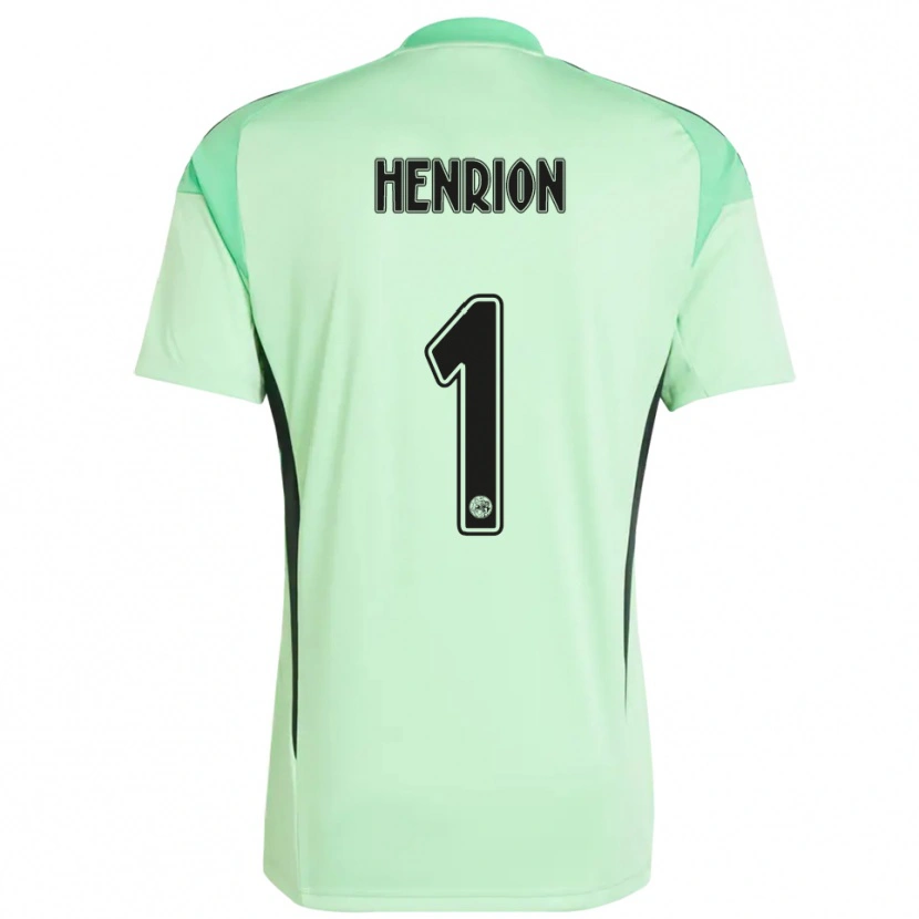 Danxen Homme Martin Henrion #1 Maillot de Gardien Vert Clair Noir 2025/26 T-shirt