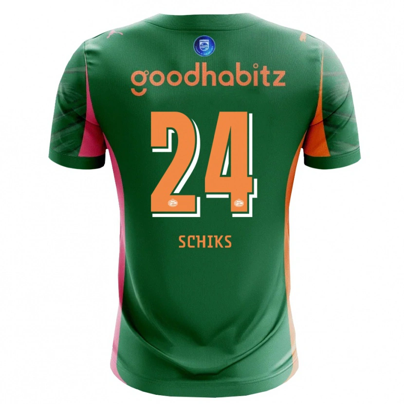 Danxen Homme Niek Schiks #24 Maillot de Gardien Vert Orange 2025/26 T-shirt