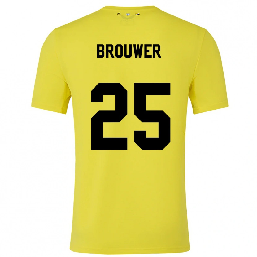 Danxen Homme Michael Brouwer #25 Maillot de Gardien Jaune Noir 2025/26 T-shirt