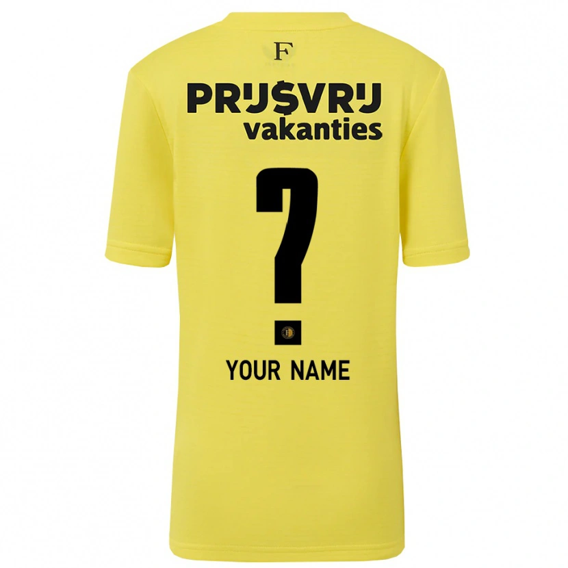 Danxen Homme Feyenoord Maillot de Gardien Jaune Noir 2025/26 T-shirt