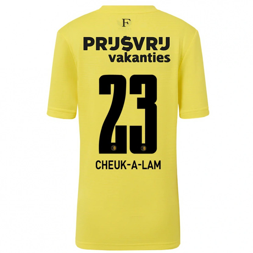 Danxen Homme Lee-Quincy Cheuk-A-Lam #23 Maillot de Gardien Jaune Noir 2025/26 T-shirt