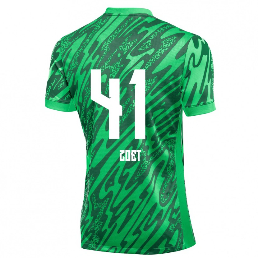 Danxen Homme Jeroen Zoet #41 Maillot de Gardien Vert Blanc 2025/26 T-shirt